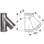 «Шидель PERMETER 50 тройник 45°, внутр. 300 мм., внешн. 400 мм., серый» – 1