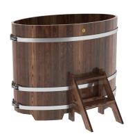 Купель Bentwood из лиственницы овальная мореная 0,8х1,42 h-1,1