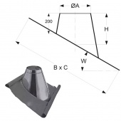 «Шидель PERMETER 50 проходы через крышу 11d, внутр. 250 мм., внешн. 350 мм., серый» – 1