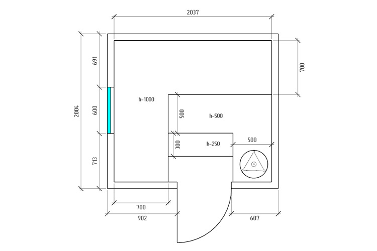 размеры парной в бане