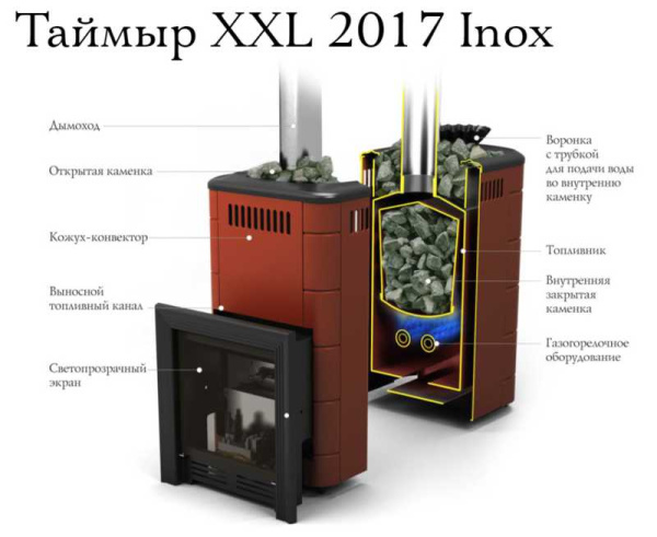«ТМФ Таймыр 2017 XXL Inox БСЭ ЗК ТО Терракот с теплообменником1» – 2