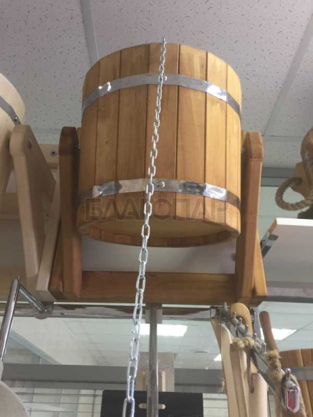 «Обливное устройство ВОДОЛЕЙ липа МОРЁНОЕ с ПЛАСТИКОВОЙ вставкой (ведро липа)1» – 4