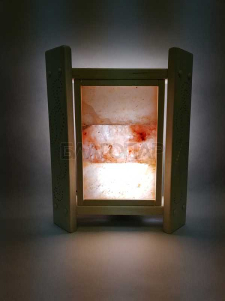 «Абажур Угловой липа с гималайской солью и узором1» – 2